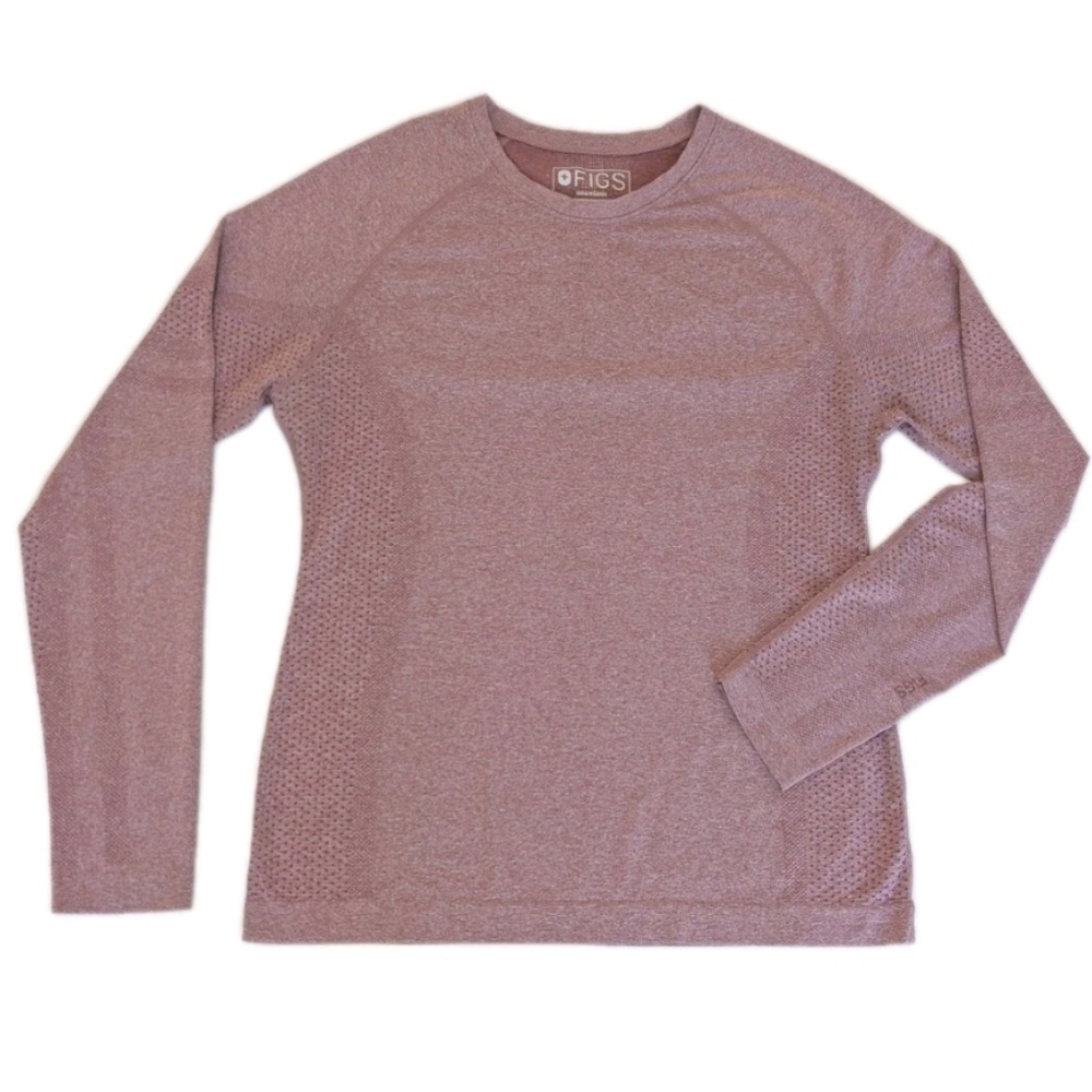 FIGS Salta Seamless Womens XL Long Sleeve Underscrub W22KW1010 Mauve Pink Nurse